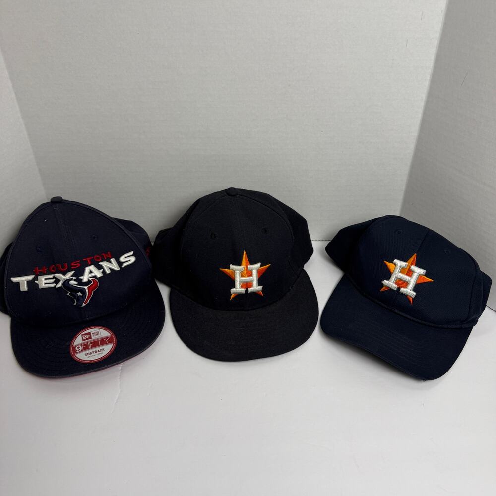 Houston Sports Hat Bundle - 2 Astros Hats & 1 Texans Hat 3-Pack Baseball Cap